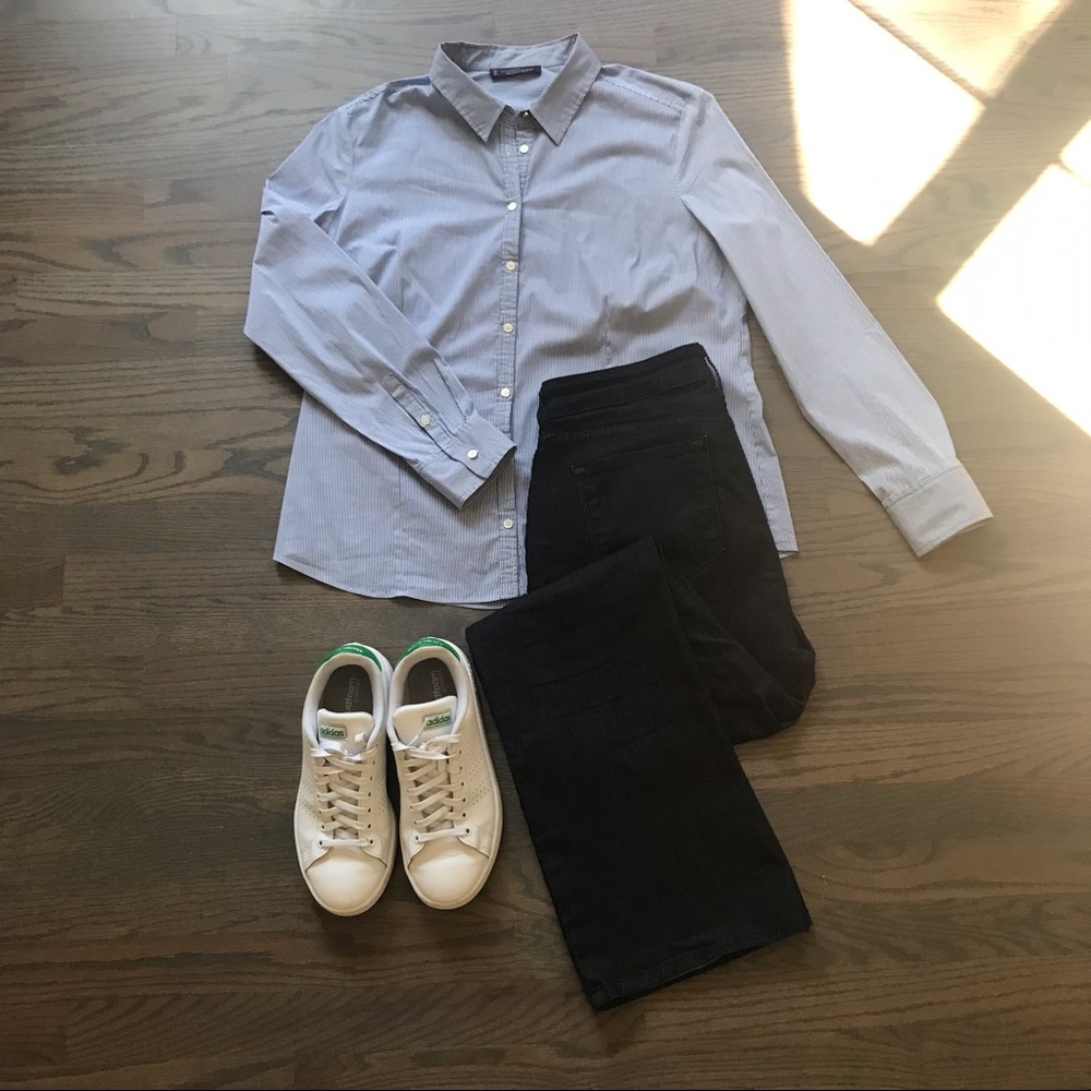 Mango Blue and white striped shirt